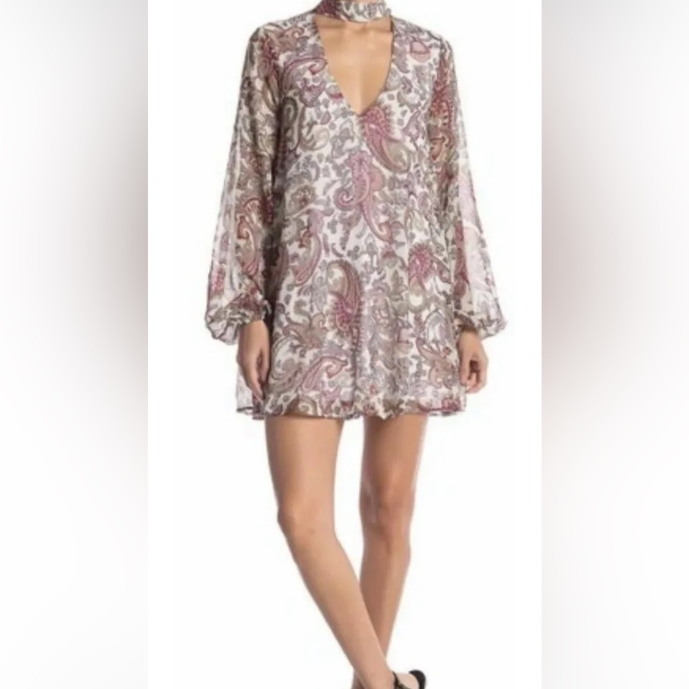 Show Me Your Mumu Dress Josephine Presley Paisley Bell Sleeve New Large Medium
